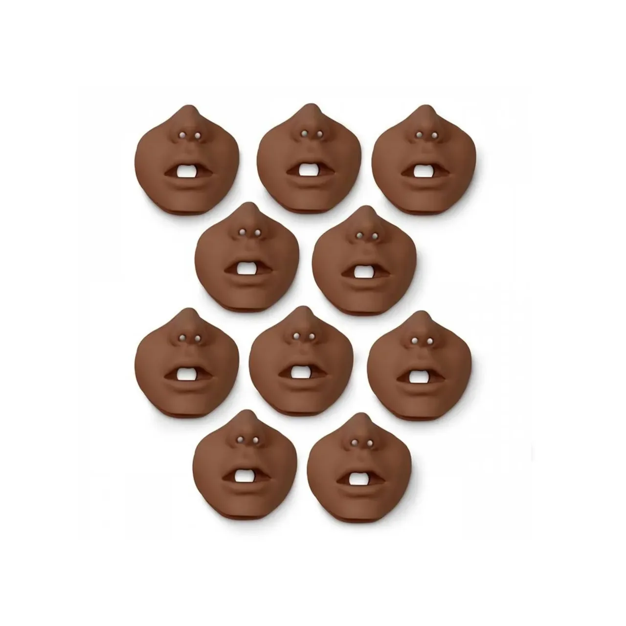 Brad™ Junior CPR Manikin - Replacement Mouth/Nose Pieces (10 Pack), Dark