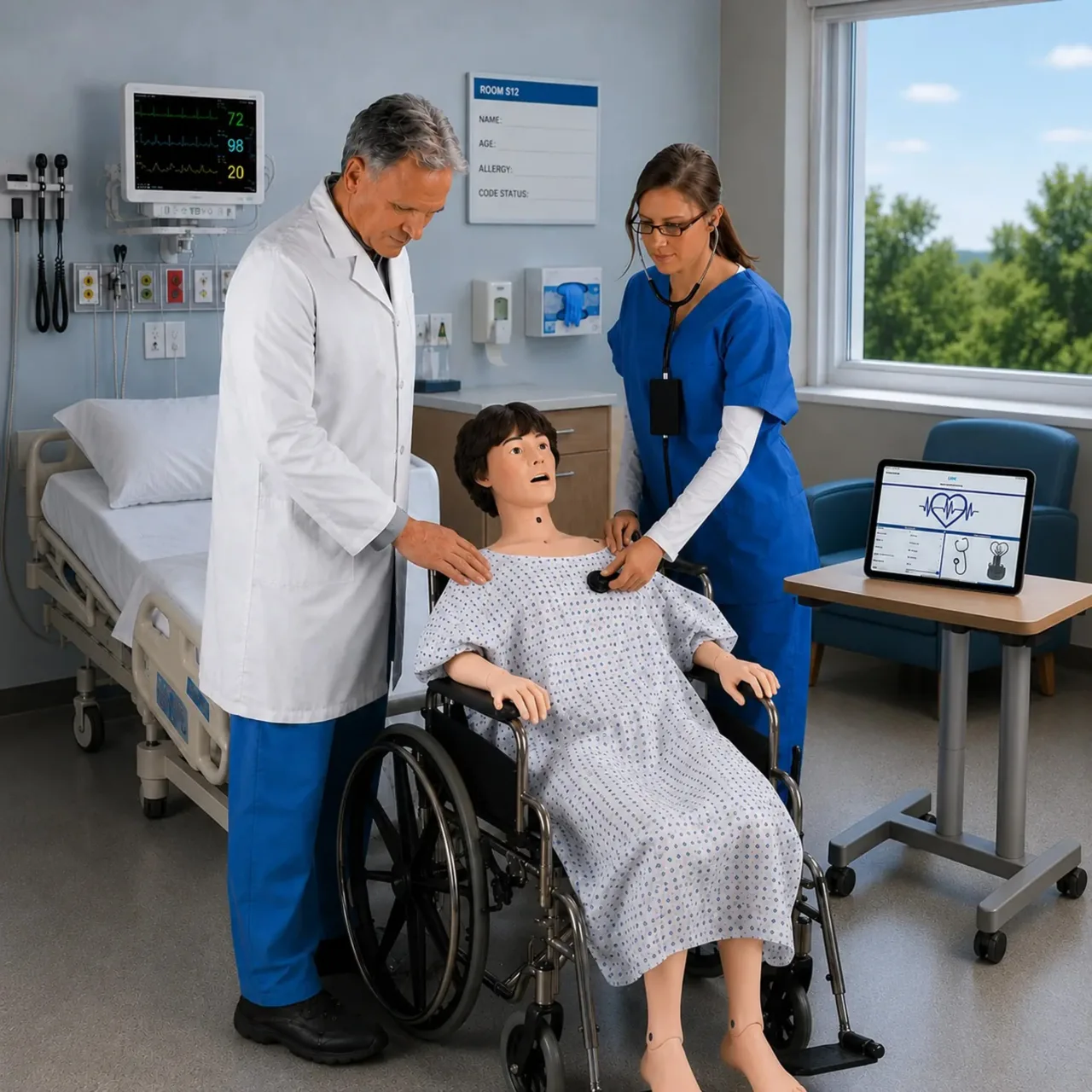 KERi Auscultation Manikin 2.0 - with iPad, Light