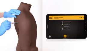 Shoulder Injection Trainer Palpation Guided with Android Tablet, Dark